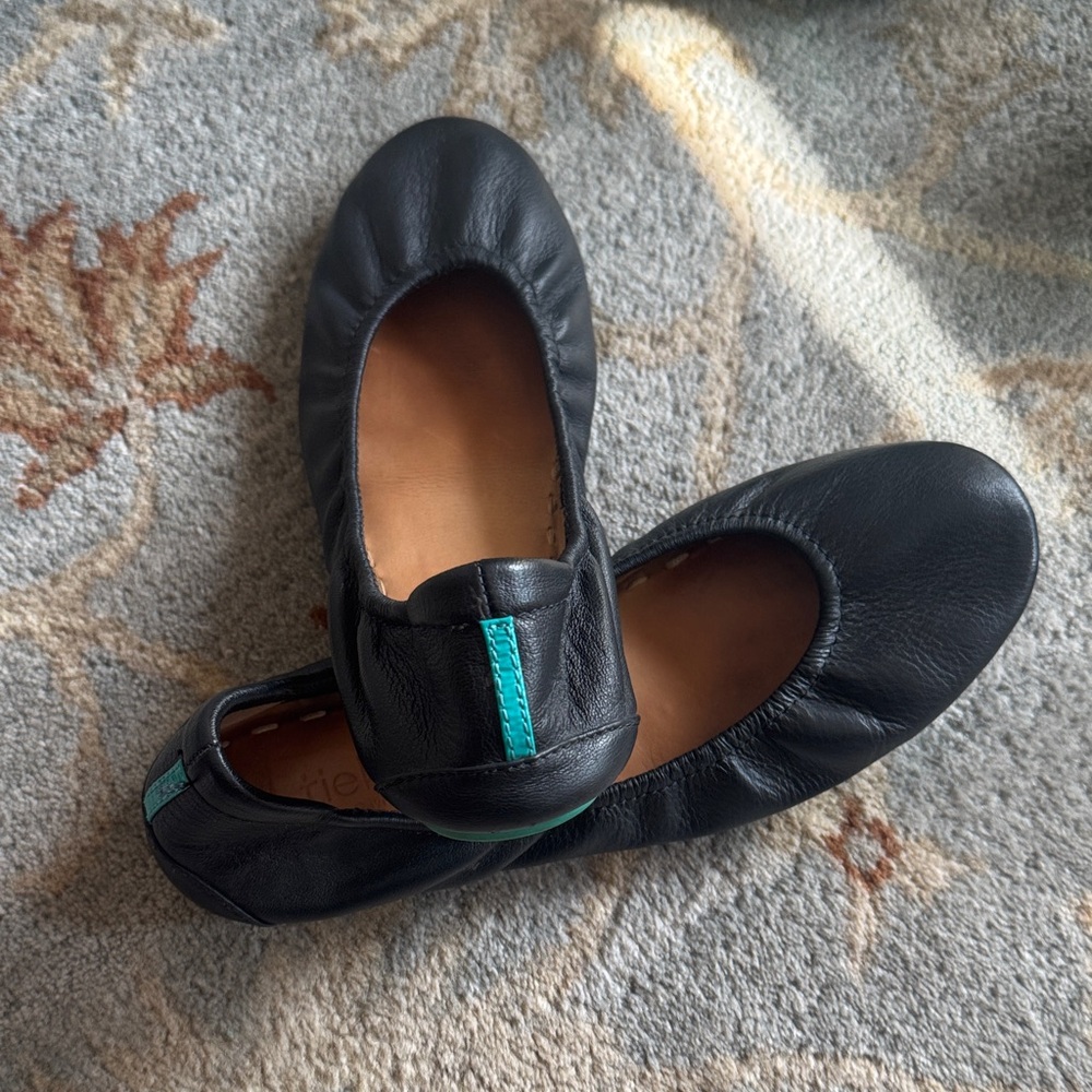 Tieks Classic Black Leather Flats